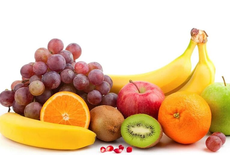 Frutas frescas que forman la base de la dieta durante los brotes de gota. 